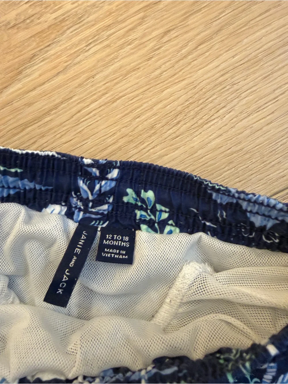 Janie & Jack Navy Floral Hawaiian print Swim Shorts bathing suit